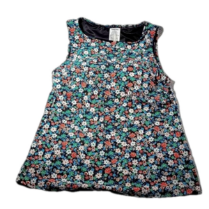 Land's End Black Red White Floral Tankini Bathing Suit Top 6P Mint Condition